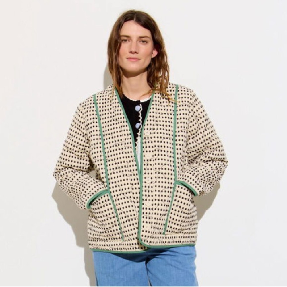 Oliver Bonas spotted embroidered quilted jacket